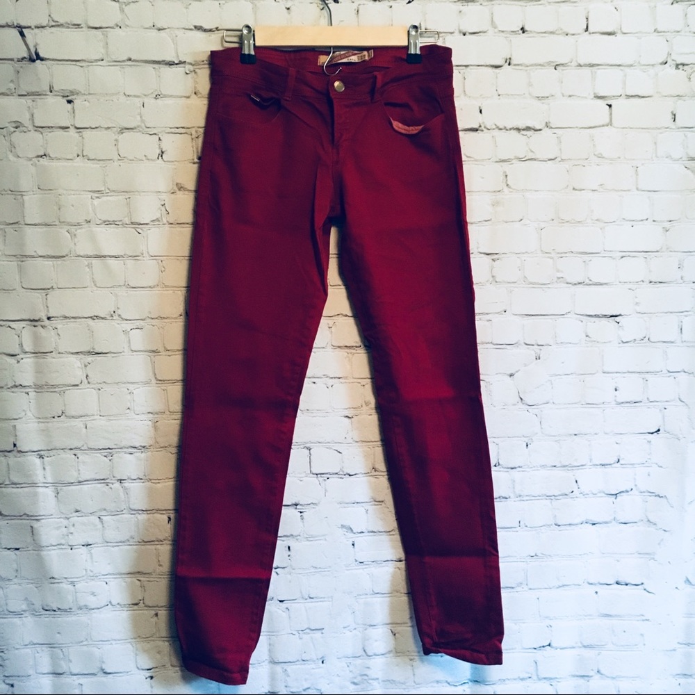 Zara core denim red pants